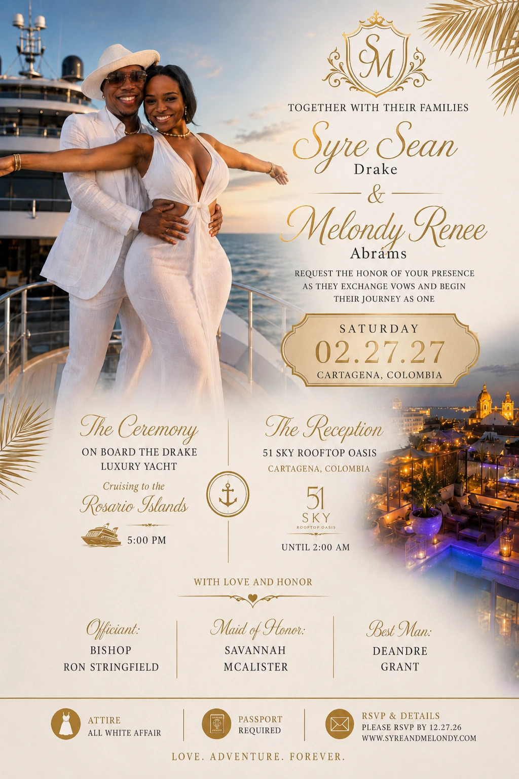 Syre and Melondy wedding invitation
